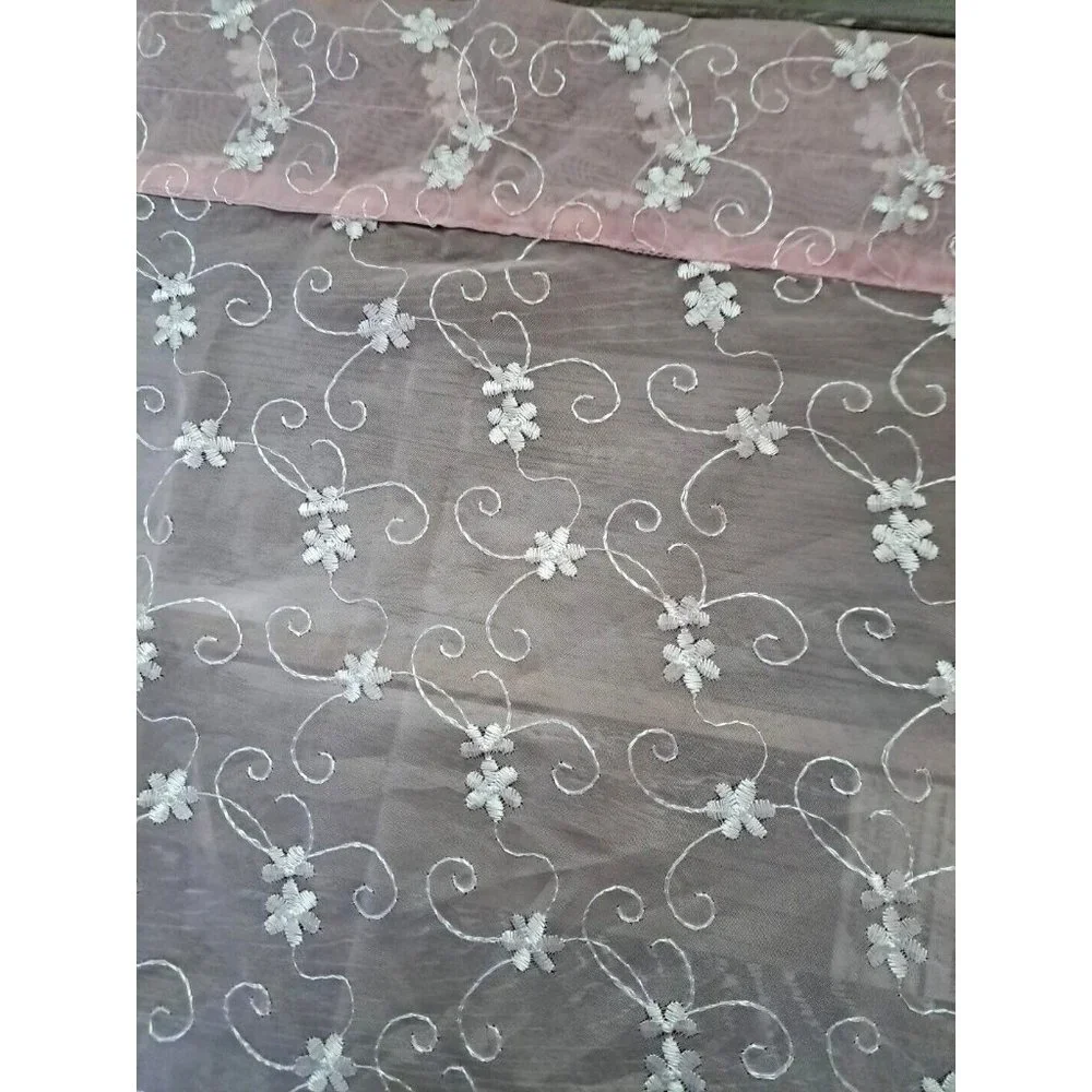 Curtain Panels Set Of 2 Pink Floral Sheet Triangle Cottage Girls Bedroom 59x38